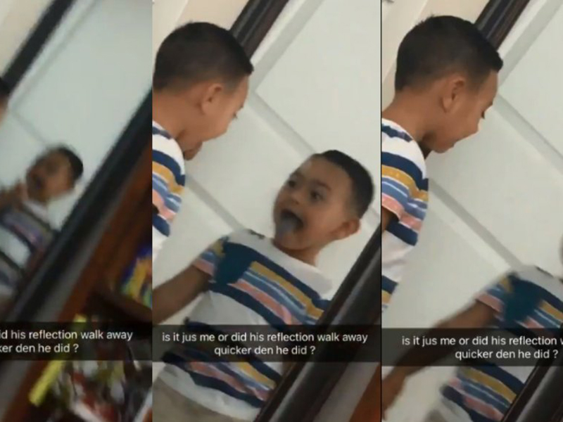 شاهد بالفيديو: انعكاس طفل في المرآة يتحرك بوتيرةٍ أسرع منه!